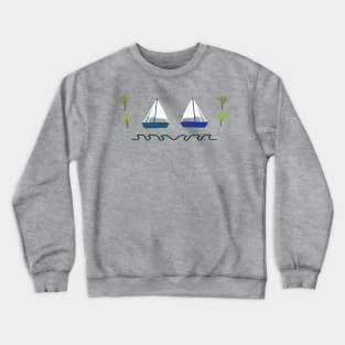 Summer yacht doodle Crewneck Sweatshirt